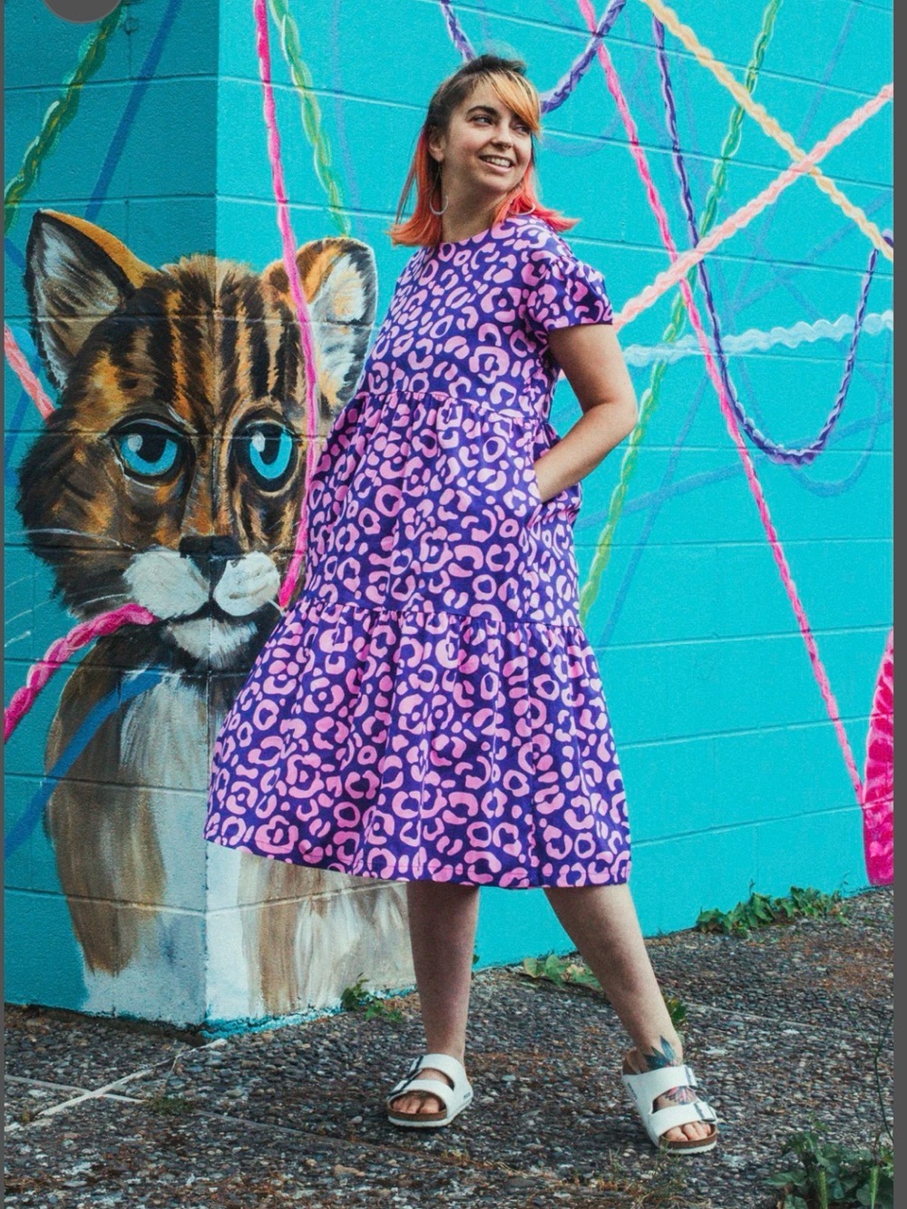Nooworks Frida Dress in Aelfi purple cheetah
